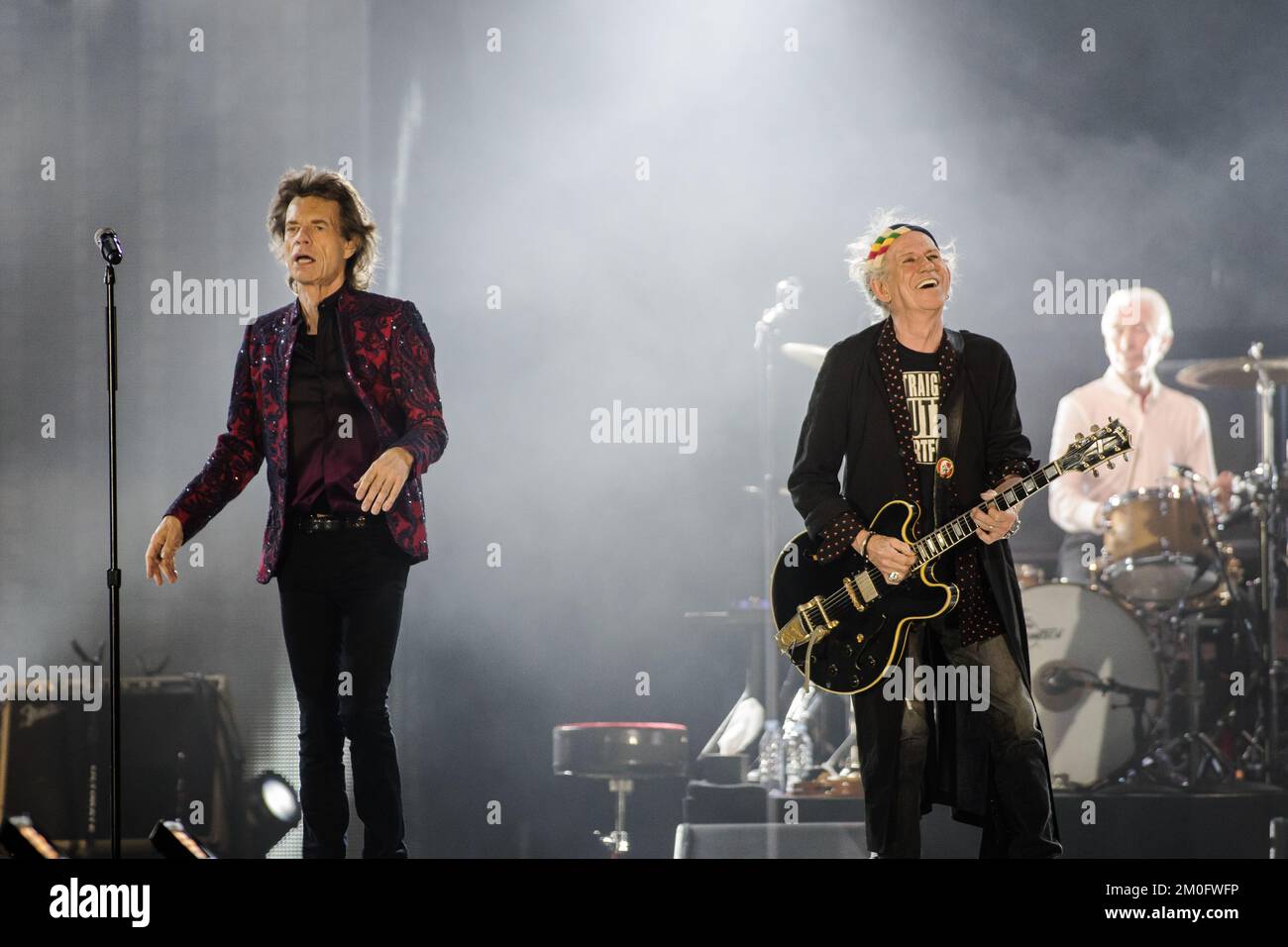 The Rolling Stones che si esibisce al Telia Parken di Copenhagen nell'ottobre 3 Foto Stock