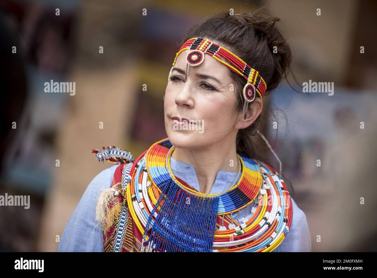 Il 27th e 28th 2018 novembre la Principessa Corona di S.A.R. Maria ha visitato Kalama in Kenya insieme al Ministro dello sviluppo Ulla Tørnæs. Sono arrivati alla pista di Kalama nel Paese di Samburu il 27th novembre e sono stati accolti da importanti membri delle società Kalama. In seguito hanno visitato il Conservatorio di Kalama, dove hanno incontrato donne locali che hanno beneficiato del sostegno danese per creare piccole imprese sostenibili. L'intera visita ha come oggetto particolare la promozione dei diritti delle donne e l'indipendenza economica attraverso progetti locali. Foto Stock