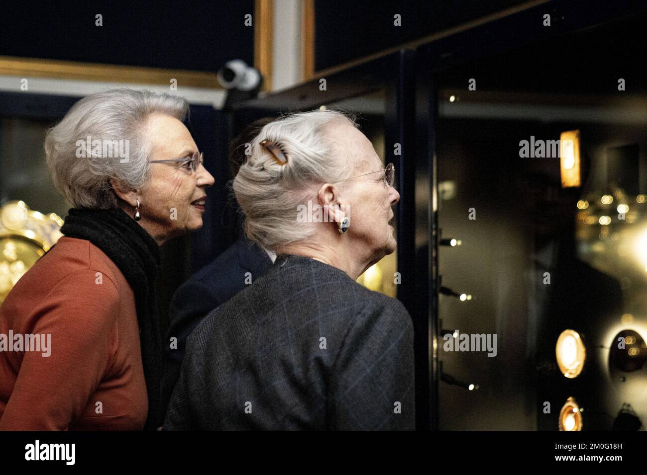 La regina Margrethe e la principessa Benedikte aprono il nuovo tesoro permanente la Camera Fabergé al Museo Amalienborg, venerdì 7th 2020 febbraio. La camera Fabergé espone gioielli russi, oltre a una selezione di gioielli della Corona danese, che si concentrano sugli stretti legami tra le monarchie danese e russa. (Foto: IDA Guldbæk Arentsen / Scanpix 2020) Foto Stock