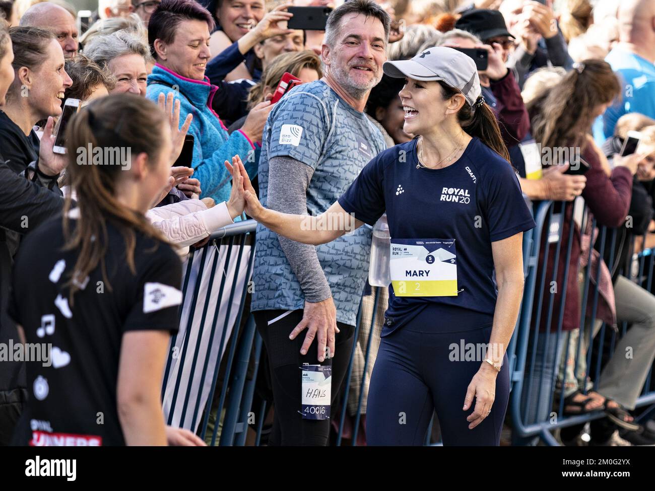 Crown Princess Mary partecipa alla gara di 5 km durante il Royal Run di Aalborg, nello Jutland settentrionale. Domenica 12 settembre 2021. (Foto: Henning Bagger/Ritzau Scanpix) Foto Stock