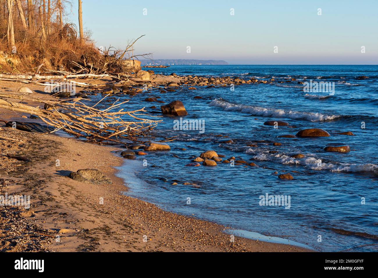 lungo la riva nord del lago michigan e la baia di milwaukee wisconsin Foto Stock