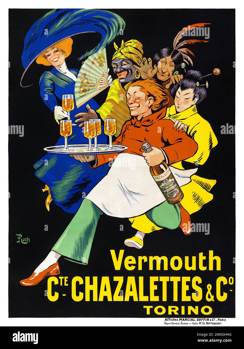 Vermouth CTE. Chazalettes & Co, Torino by Roch (date sconosciute). Poster pubblicato Foto Stock