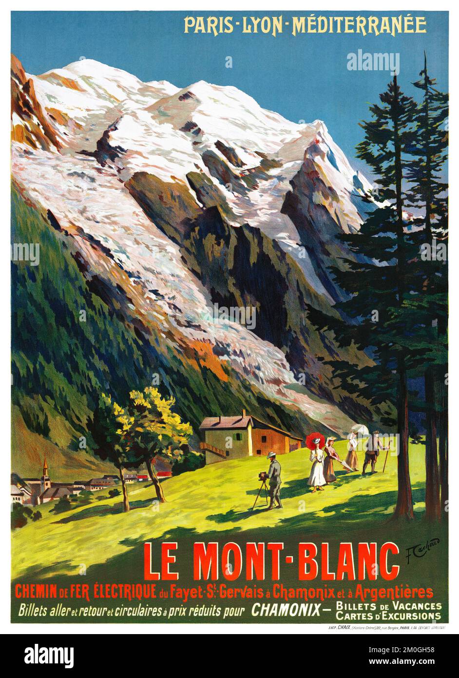 1906 Paris-Lyon-Méditerranée. Le Mont-Blanc di Francis Charles Cachoud (1866-1943). Poster pubblicato nel 1906. Foto Stock