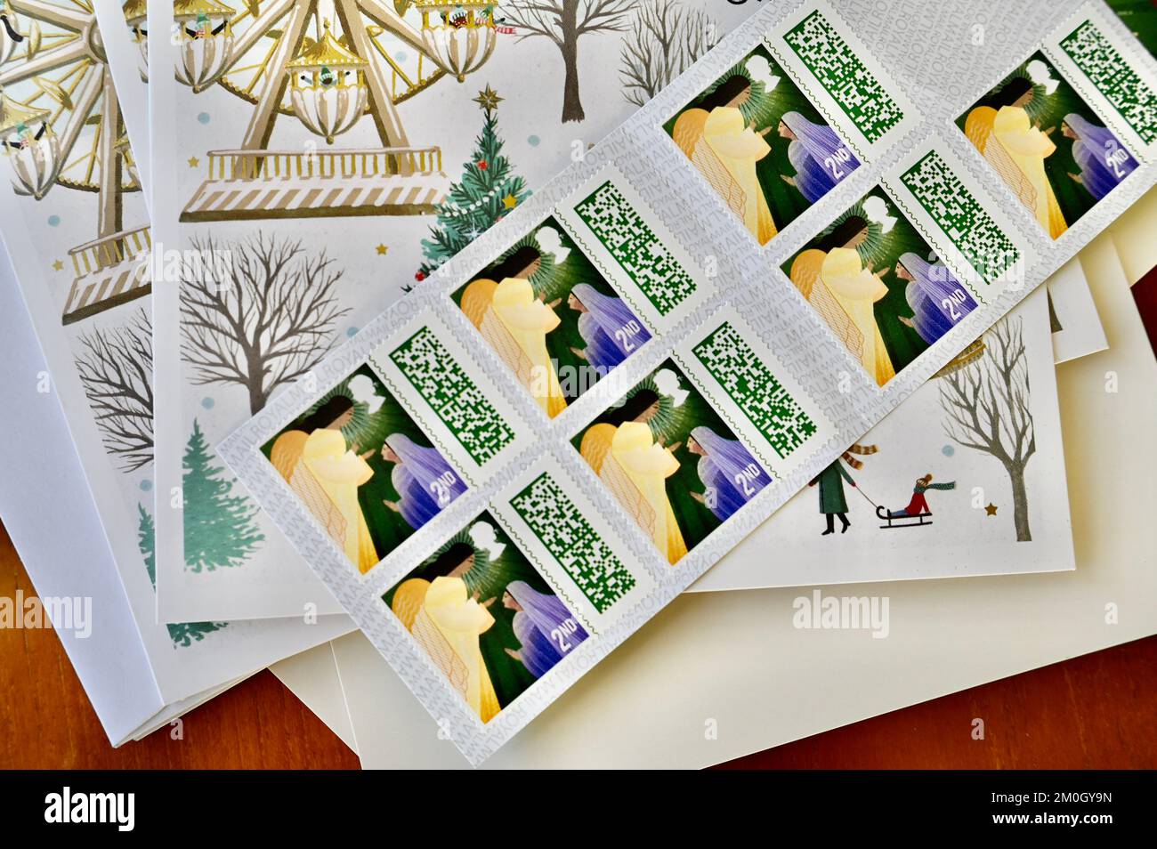 2nd Classe UK francobolli di Natale Foto Stock