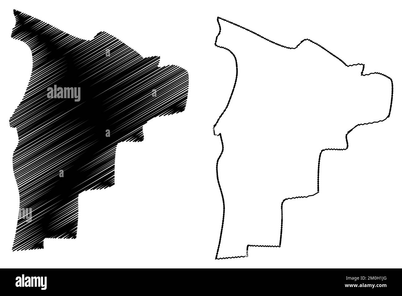 Seybaplaya comune (Stato libero e sovrano di Campeche, Messico, Stati Uniti messicani) illustrazione vettoriale mappa, schizzo di scriba Seybaplaya mappa Illustrazione Vettoriale