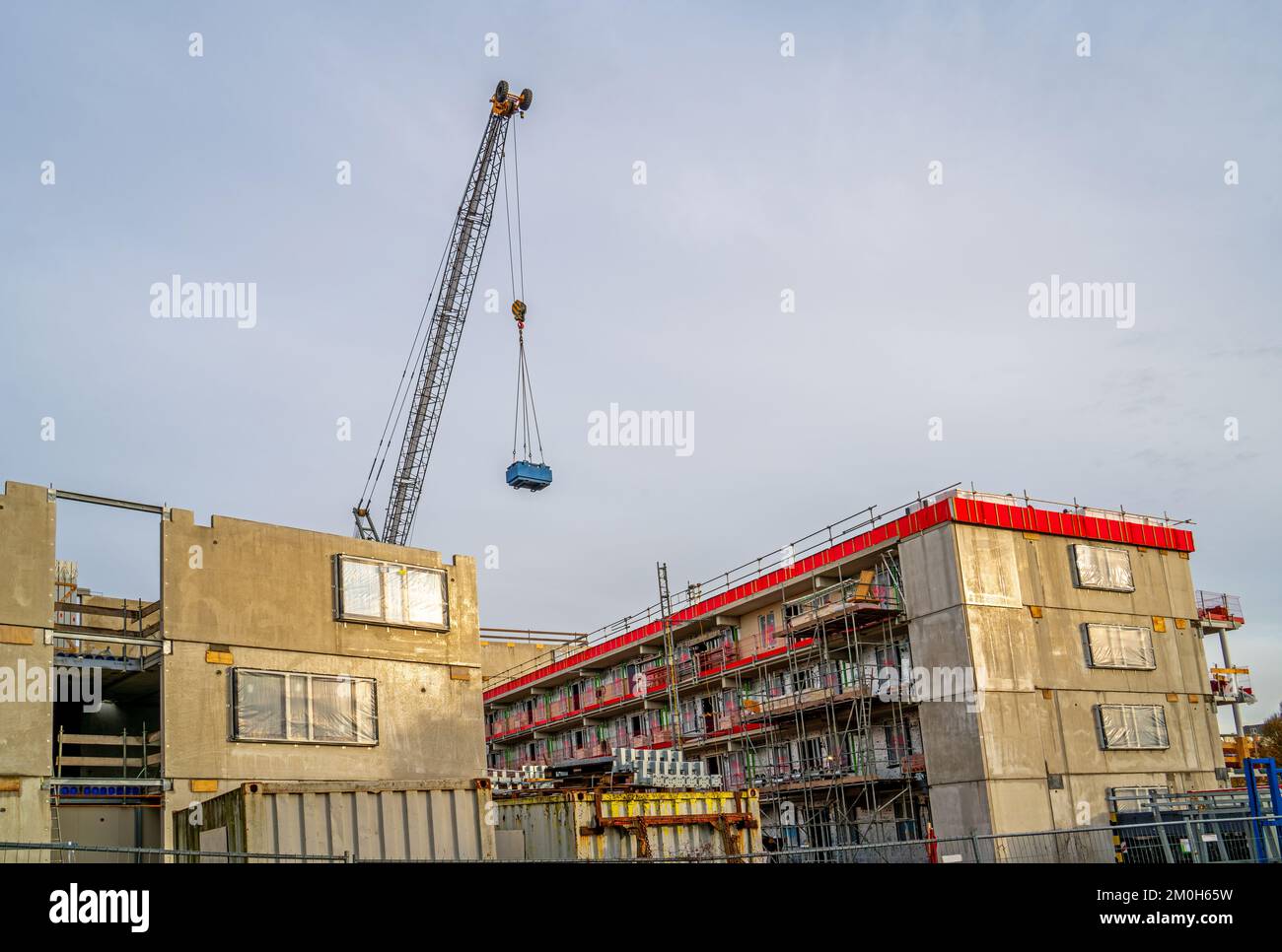 Costruzione di un edificio prefabbricato nei Paesi Bassi Foto Stock