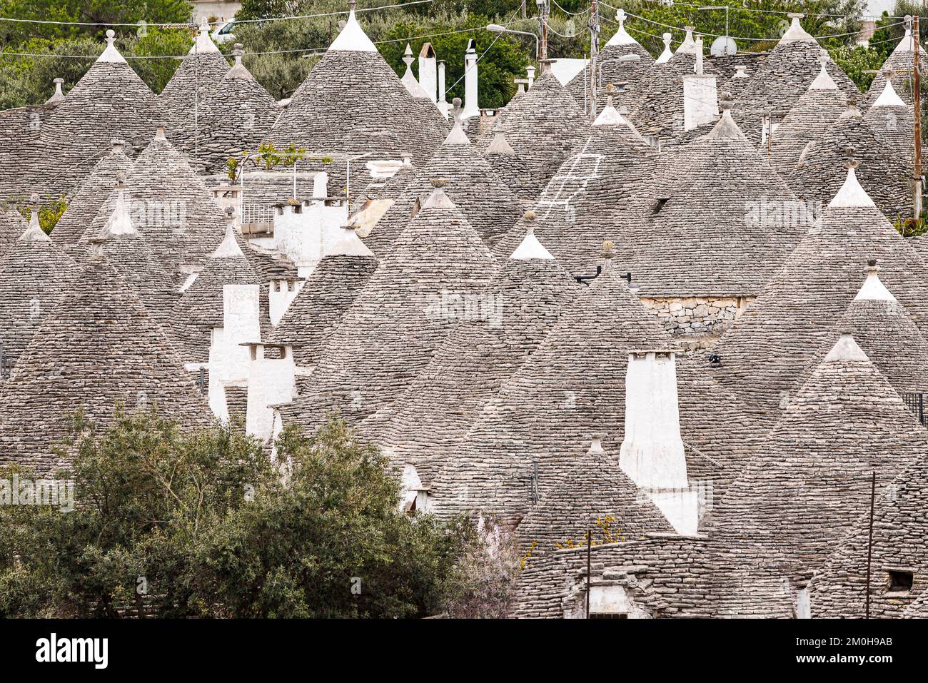 Italia, Puglia, Alberobello, i trulli dichiarati patrimonio mondiale dall'UNESCO, trulli Foto Stock