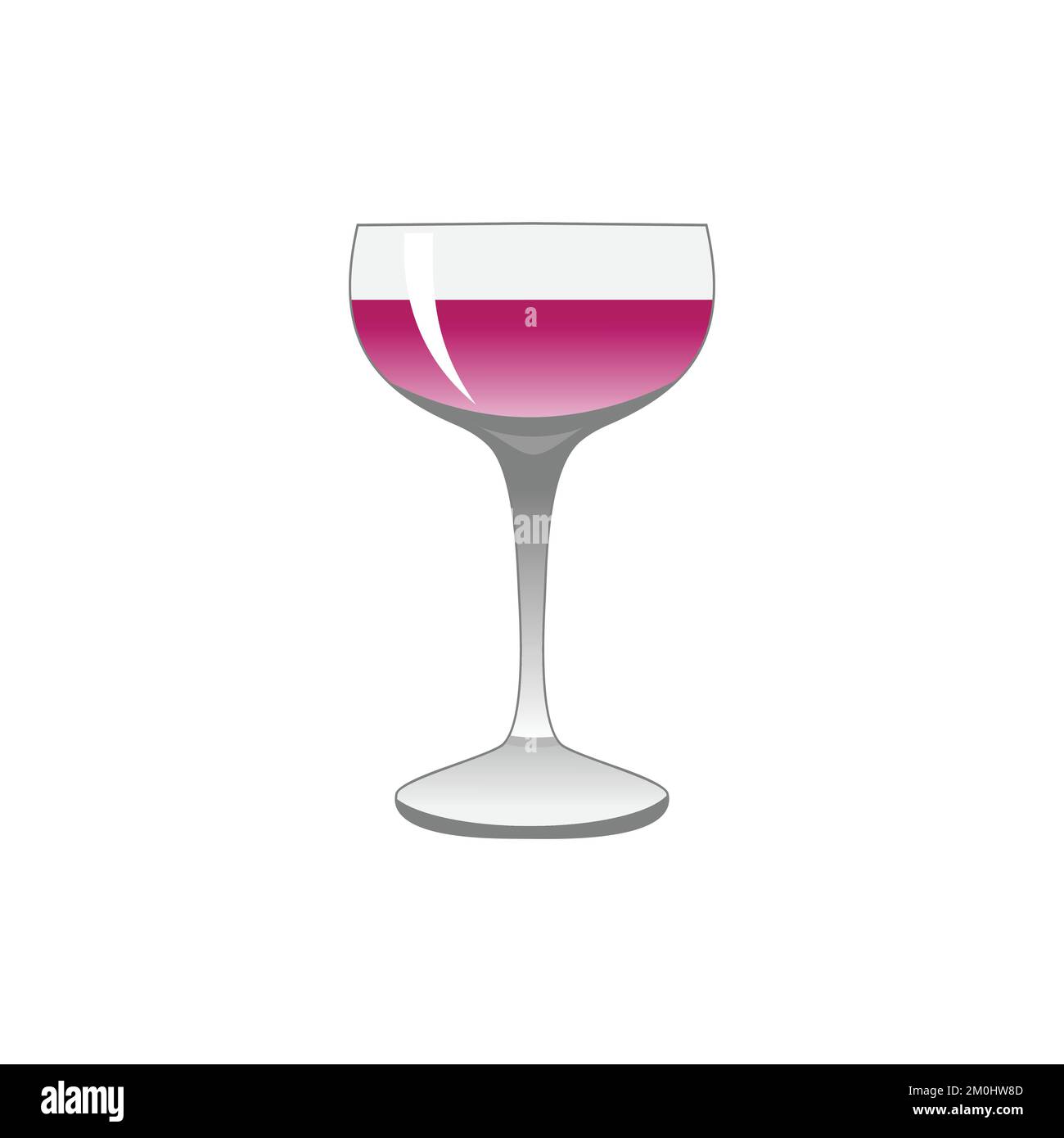 Bicchiere di vino rosso su fondo bianco Illustrazione Vettoriale