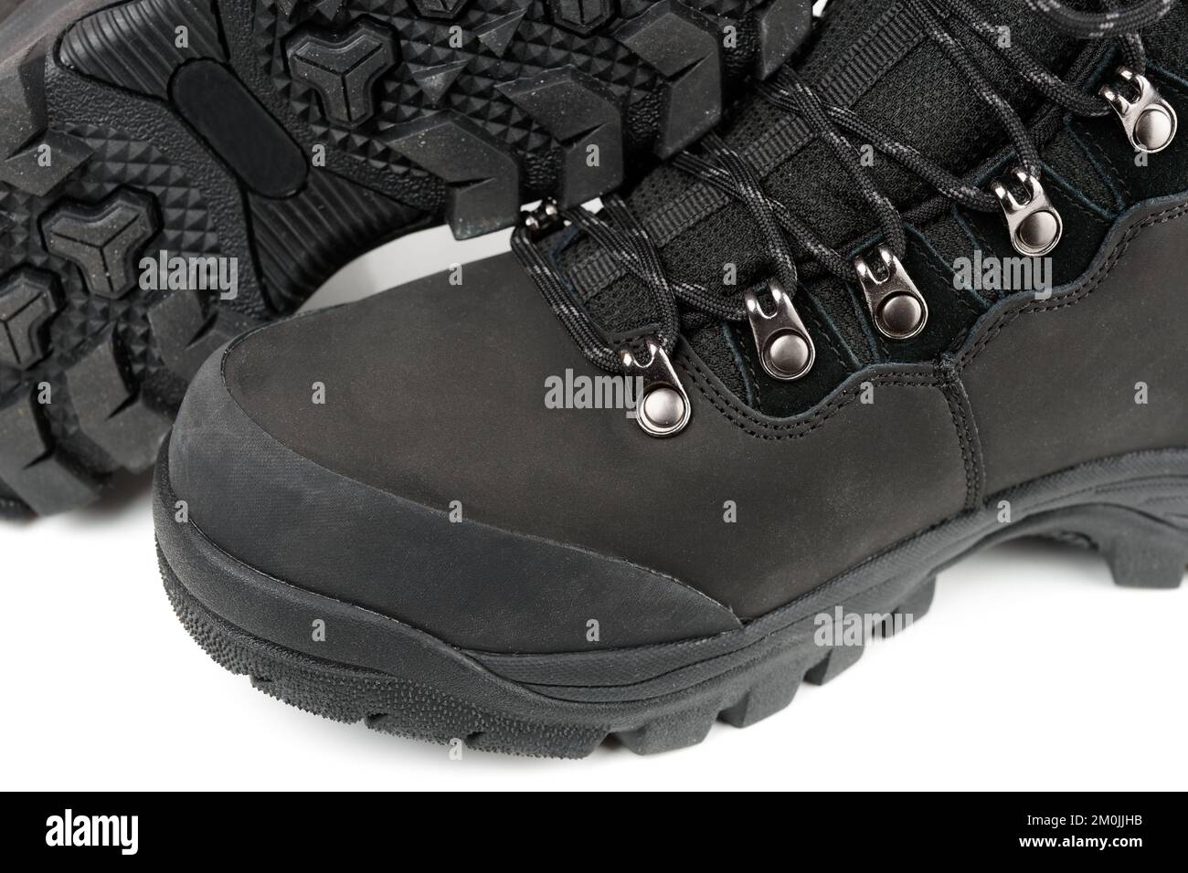 Scarpe da trekking invernali impermeabili primo piano Foto Stock