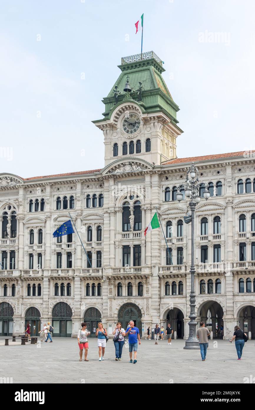 Palazzo del Municipio di Trieste, Piazza unita d'Italia, Trieste, Regione Friuli Venezia Giulia, Italia Foto Stock