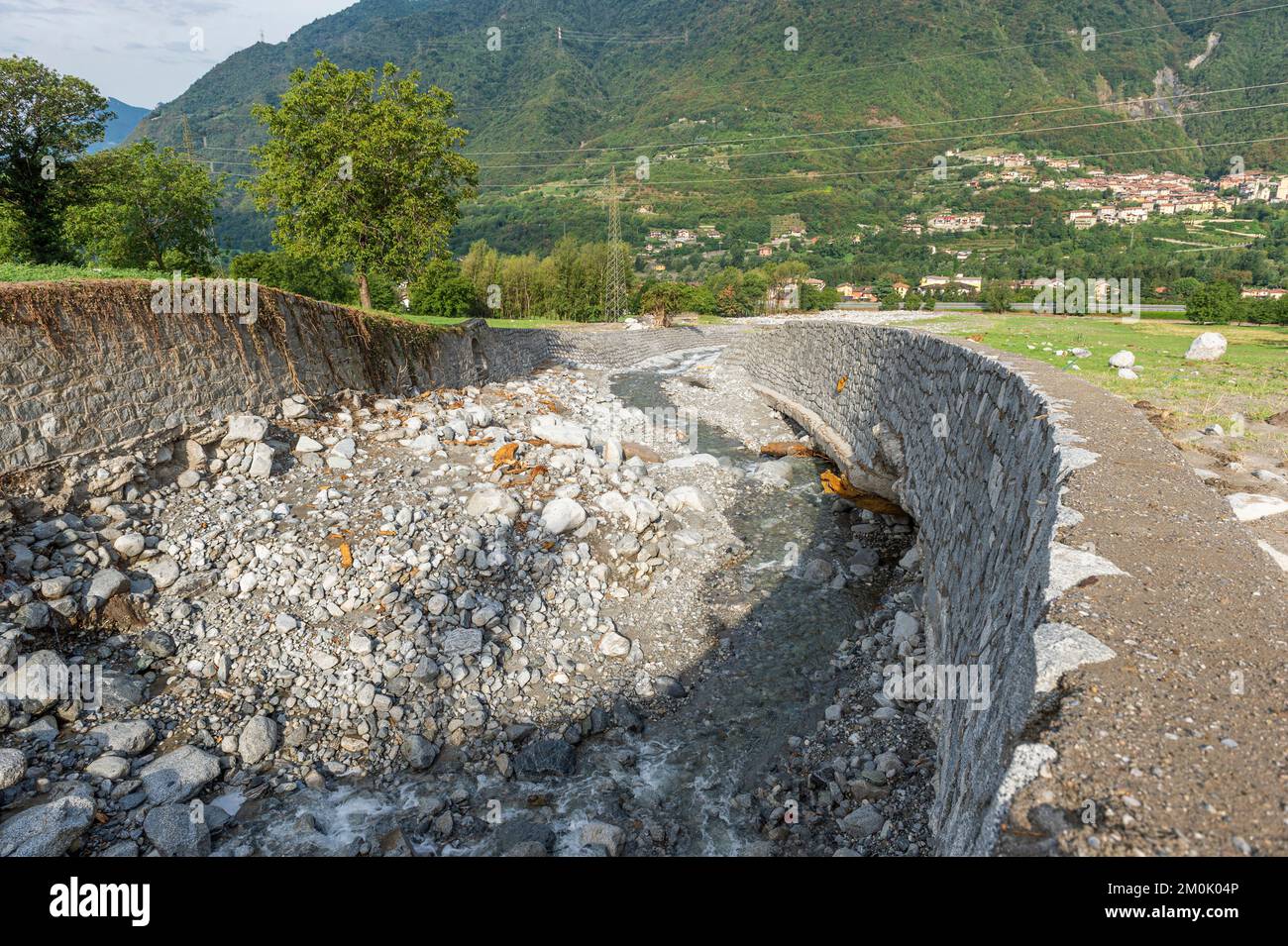 frana del ruscello re, niardo, italia Foto Stock