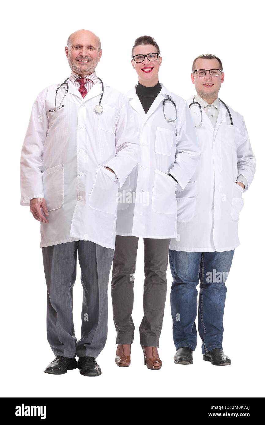 Ritratto di gruppo di ospedale sorridente colleghi insieme permanente Foto Stock