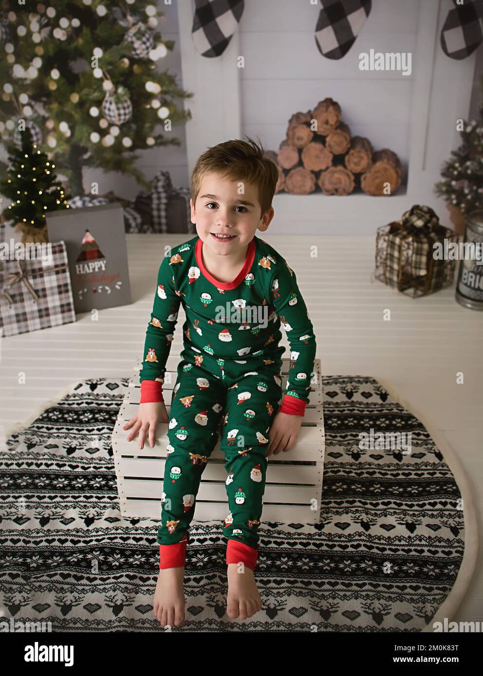 Bambini e famiglie a Natale Foto Stock