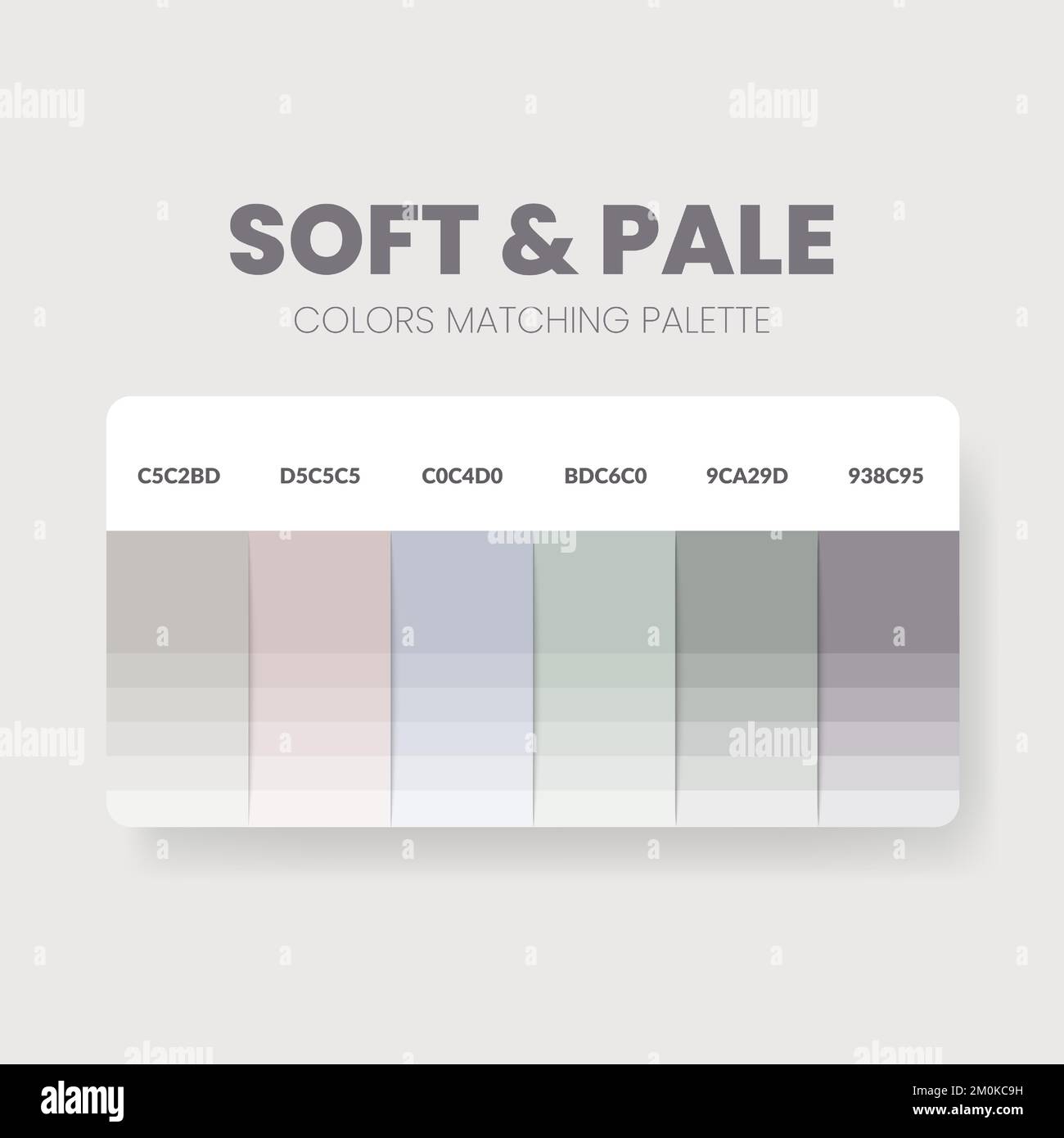 Tavolozza di colori in una collezione a tema Passion color. Schema colori o modello grafico colori. Set di combinazioni di colori di codici RGB, HSL e HEX. Int. Colore Illustrazione Vettoriale