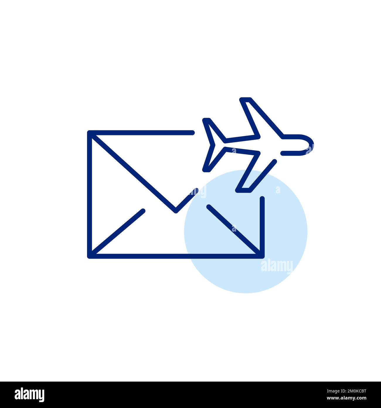 Velocizzano la consegna della posta all'estero. Pixel Perfect, linea di tratto modificabile Illustrazione Vettoriale