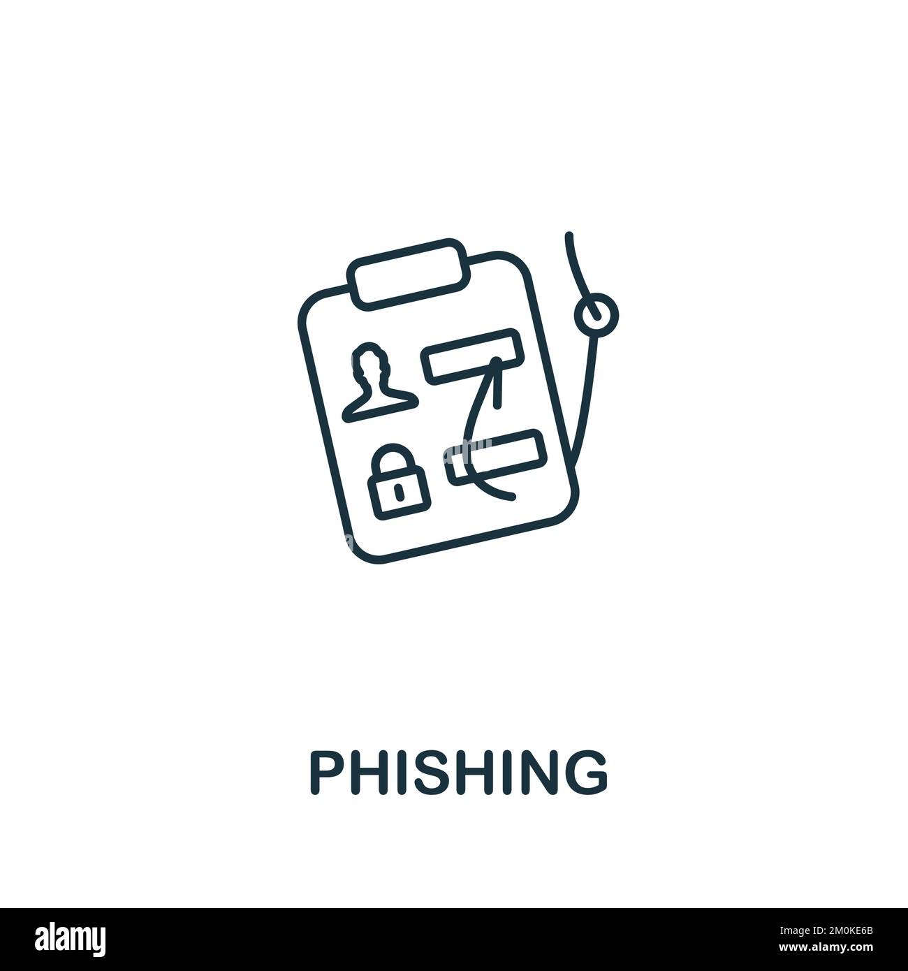 Icona phishing. Icona monocromatica Simple Cyber Security per modelli, web design e infografiche Illustrazione Vettoriale