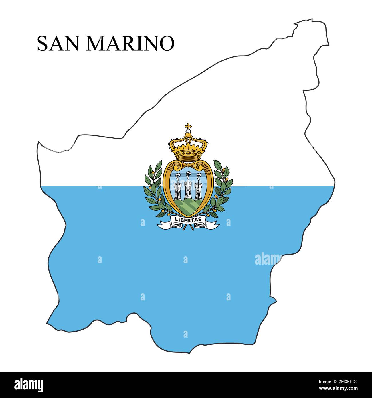 Illustrazione del vettore cartografico di San Marino. Economia globale. Paese famoso. Europa meridionale. Europa. Illustrazione Vettoriale