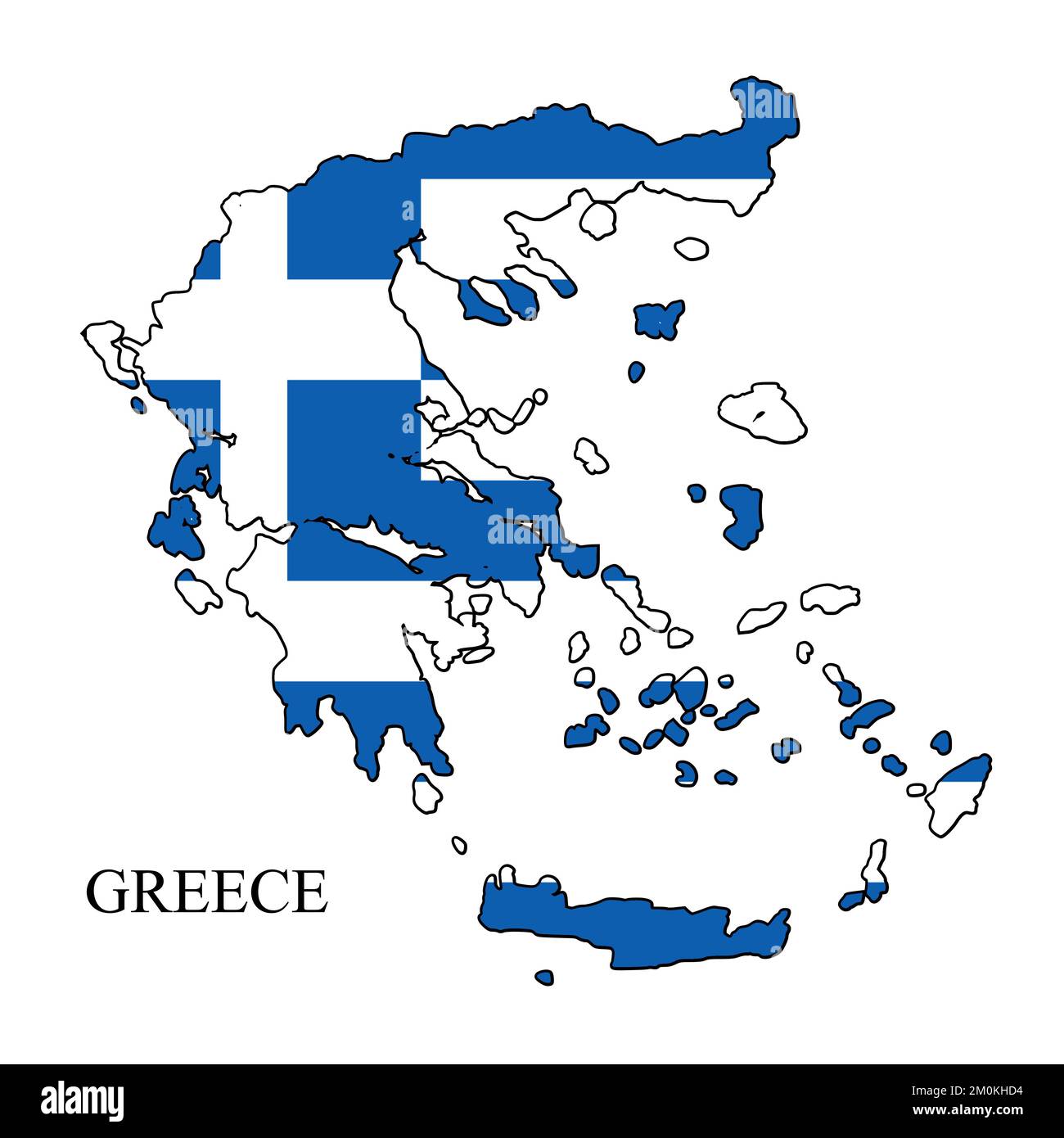 Illustrazione del vettore della mappa della Grecia. Economia globale. Paese famoso. Europa meridionale. Europa. Illustrazione Vettoriale