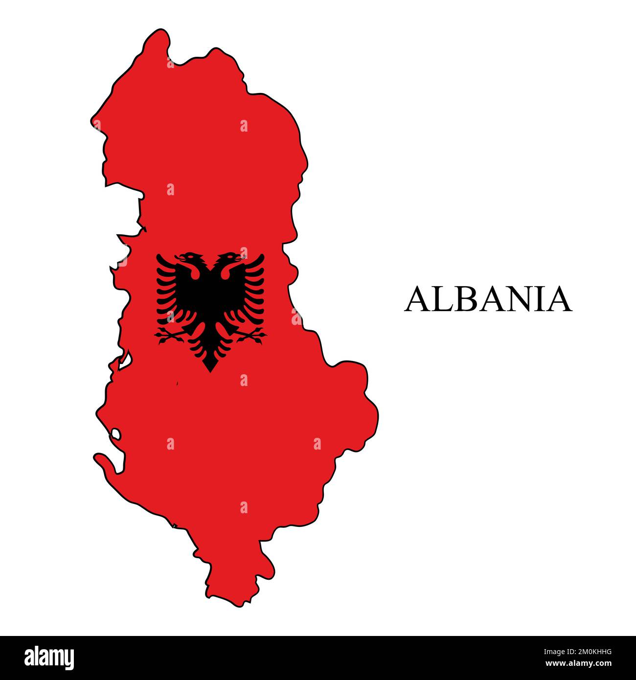 Illustrazione del vettore della mappa dell'Albania. Economia globale. Paese famoso. Europa meridionale. Europa. Illustrazione Vettoriale