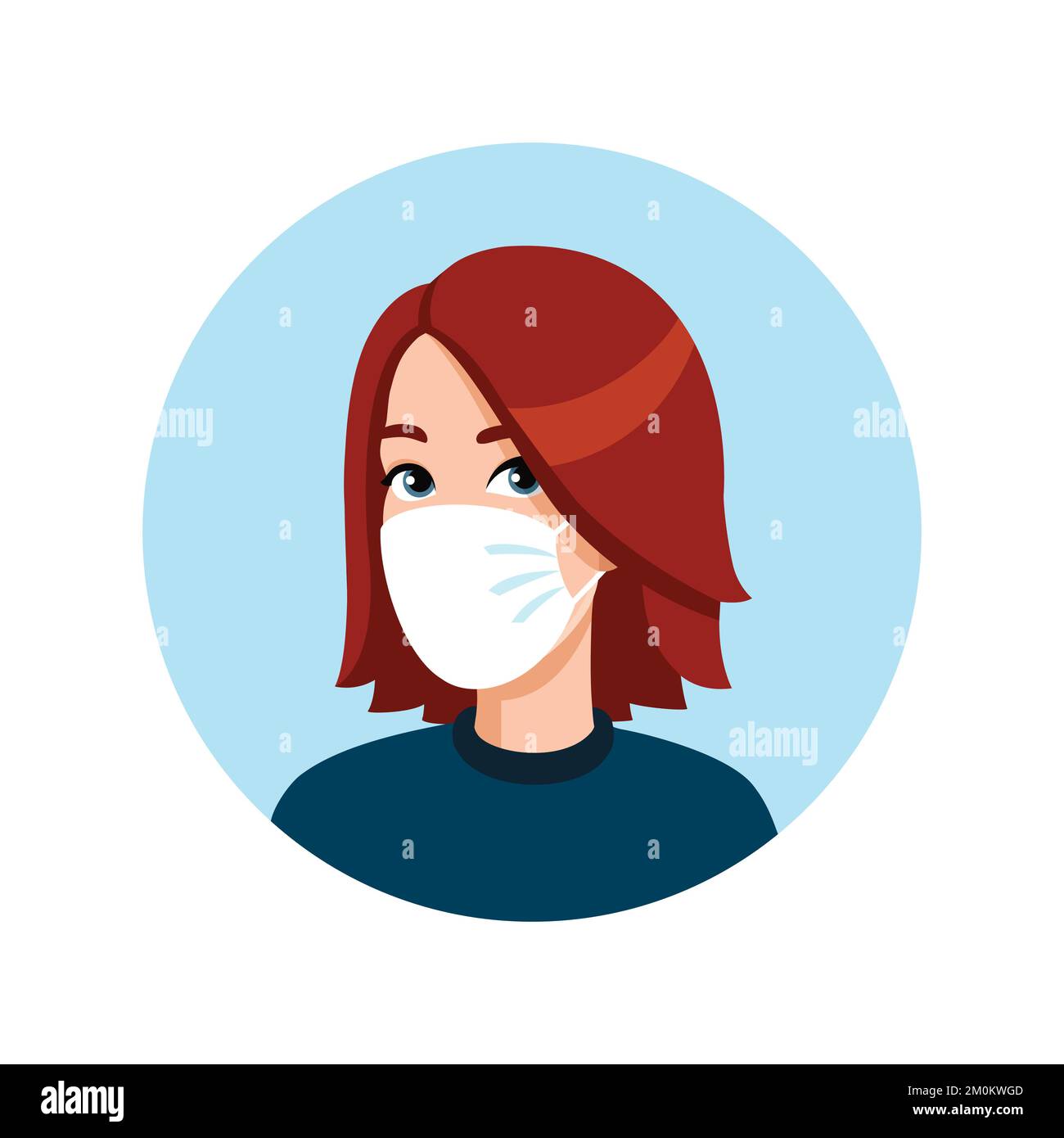 Donna con e senza maschera medica. Maschera richiesta. Nessun ingresso senza indossare una maschera medica. Illustrazione Vettoriale