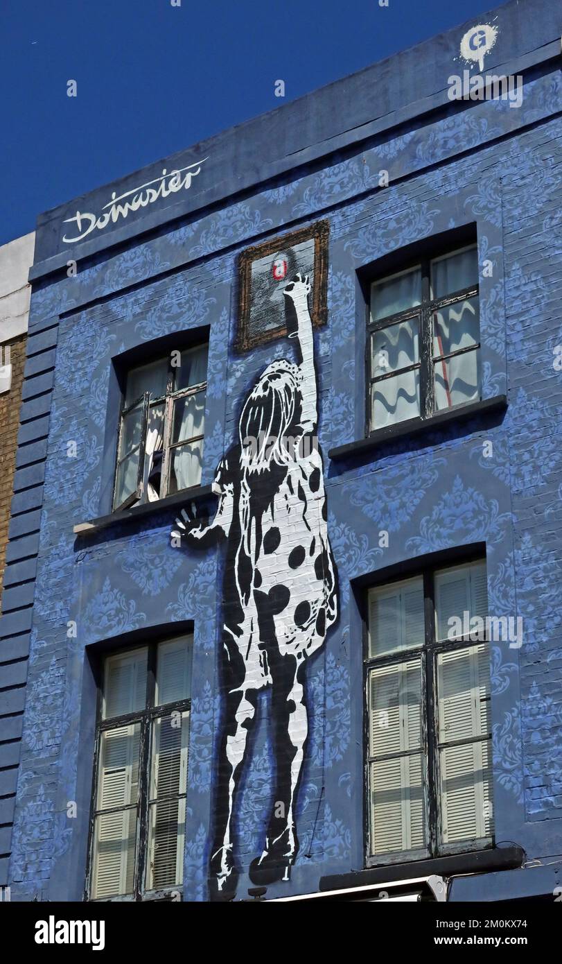 Art on Outside of the Graffik Gallery, 284 Portobello Rd, Notting Hill, RBKC, Londra, INGHILTERRA, REGNO UNITO, W10 5TE Foto Stock