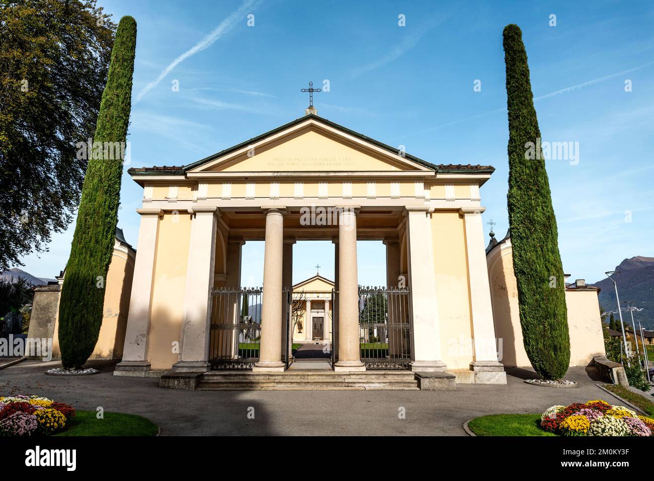 Cimitero di Sant'Abundius, cimitero di Montagnola, villaggio svizzero nel comune di collina d'Oro, cantone Ticino, Svizzera Foto Stock