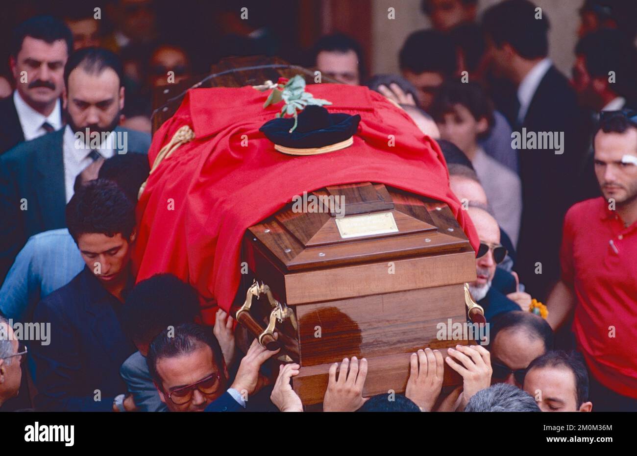 Funerali del magistrato italiano uccisi dalla mafia Paolo Borsellino, Palermo, Italia 1992 Foto Stock