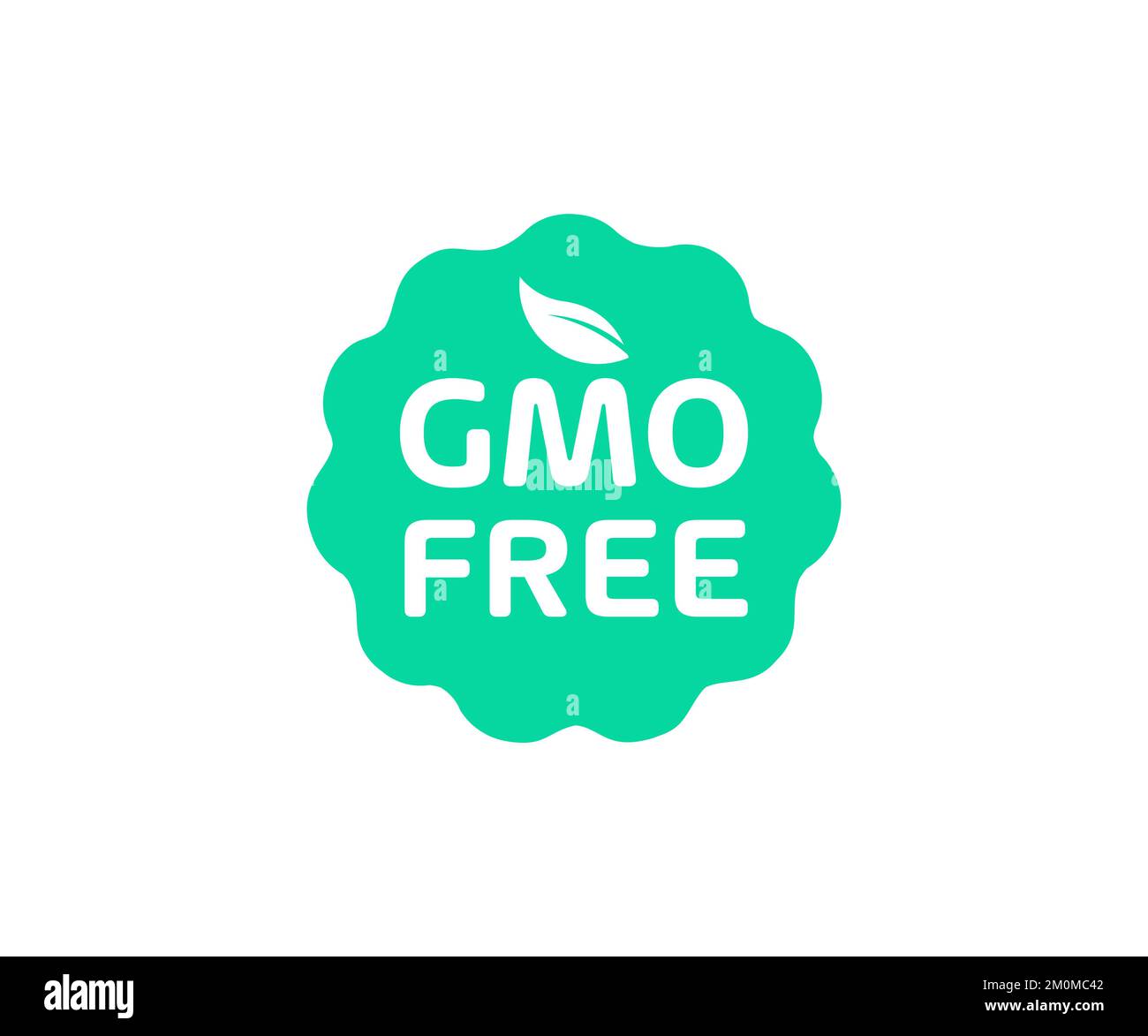 Etichetta o adesivo non OGM, elementi privi di OGM per il logo tag. Confezione del prodotto, simbolo del cibo, emblema, adesivo. Etichette di allergeni senza prodotto. Illustrazione Vettoriale