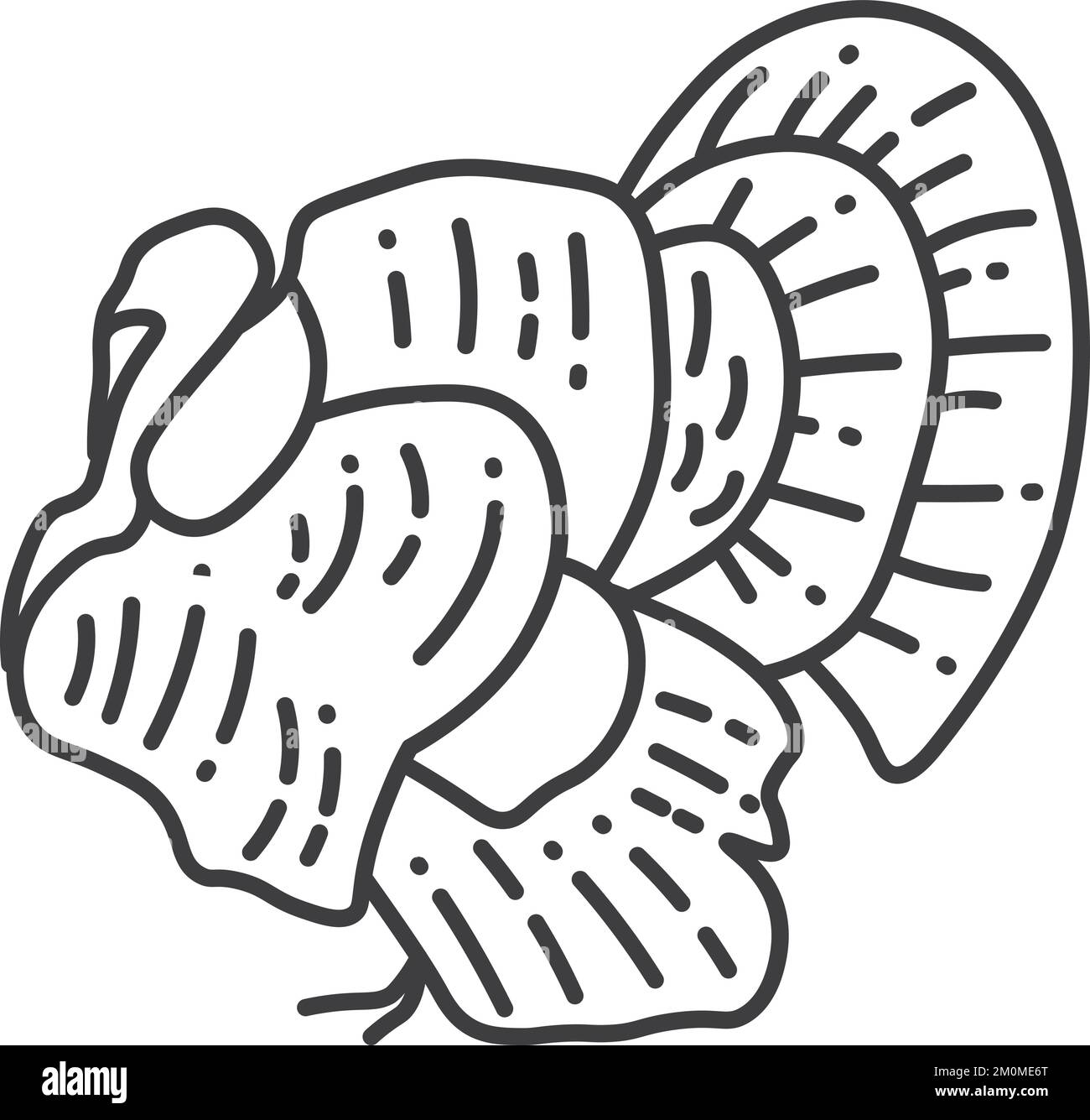 Icona linea Turchia. Uccello domestico. Animale di fattoria Illustrazione Vettoriale