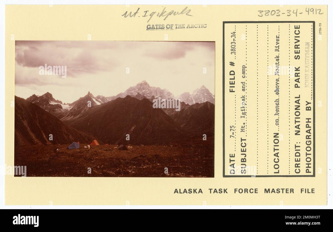Monte Igikpak e campo. Alaska Task Force fotografie Foto Stock