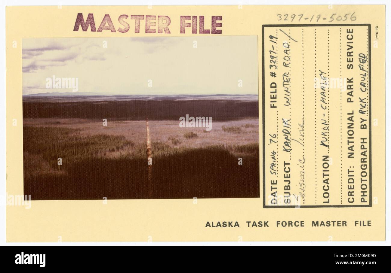 Kandik strada invernale/linea sismica. Alaska Task Force fotografie Foto Stock