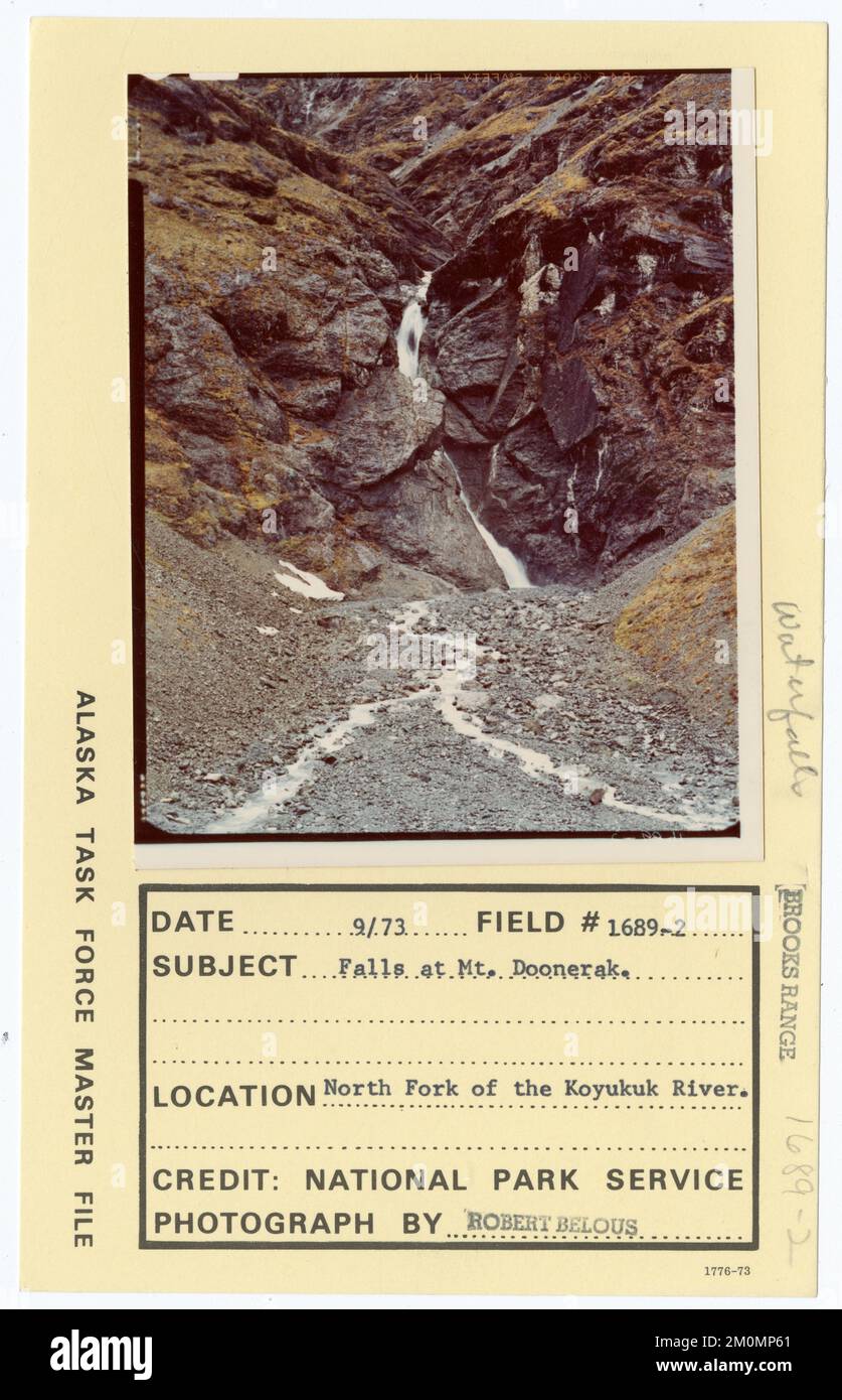 Cascate al Monte Doonerak. Alaska Task Force fotografie Foto Stock