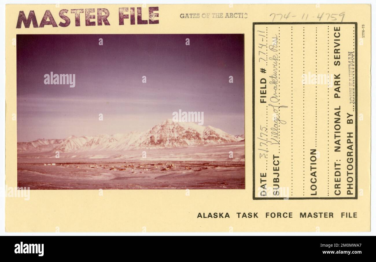 Villaggio di Passo Anaktuvuk. Alaska Task Force fotografie Foto Stock
