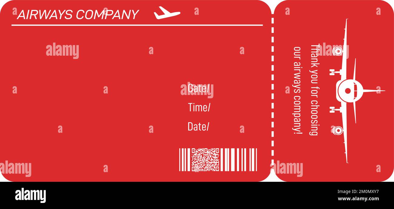 Modello ticket piano. Layout del documento della carta d'imbarco Illustrazione Vettoriale