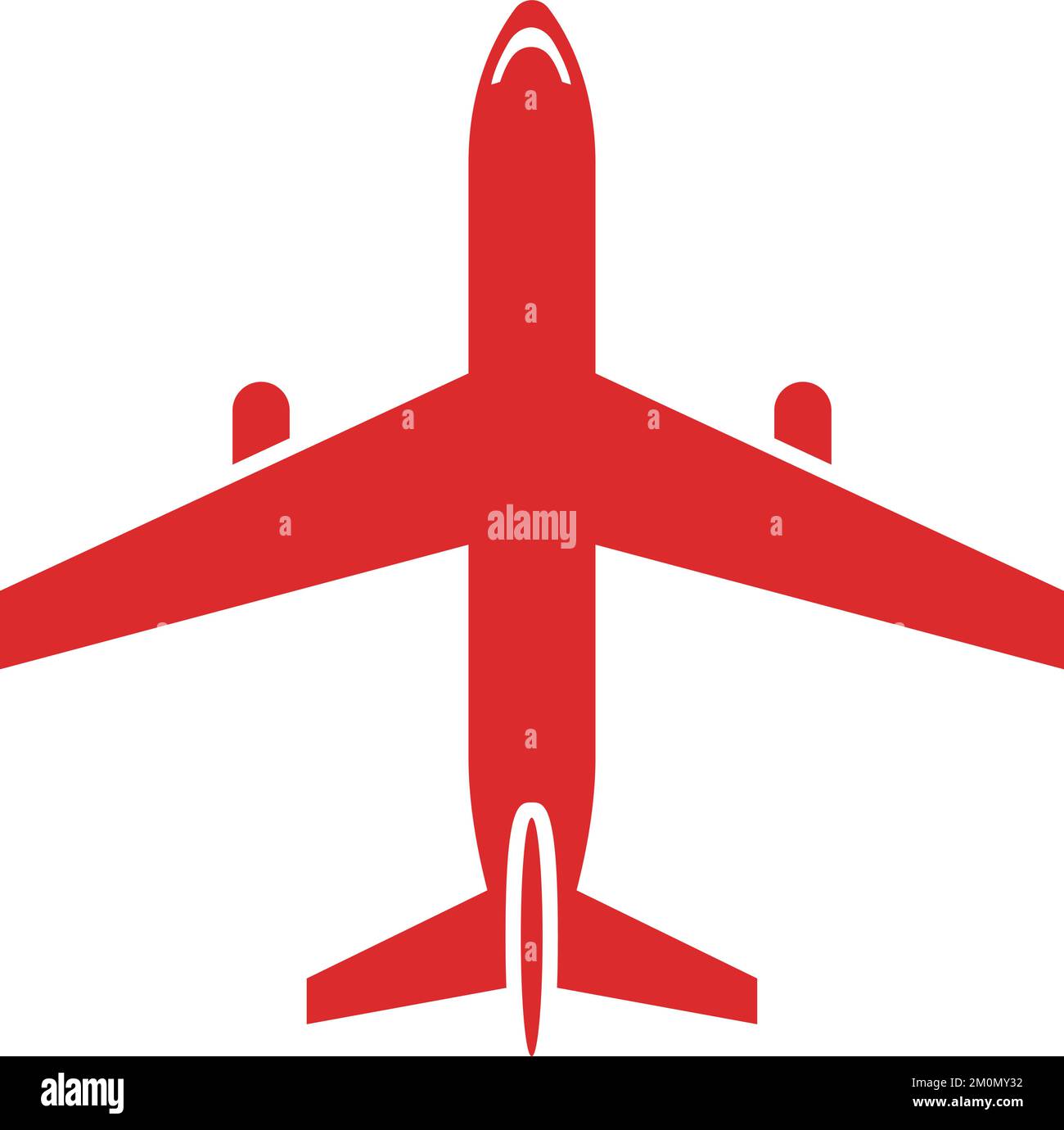 Profilo piano rosso. Simbolo AirPort. Icona aereo Illustrazione Vettoriale