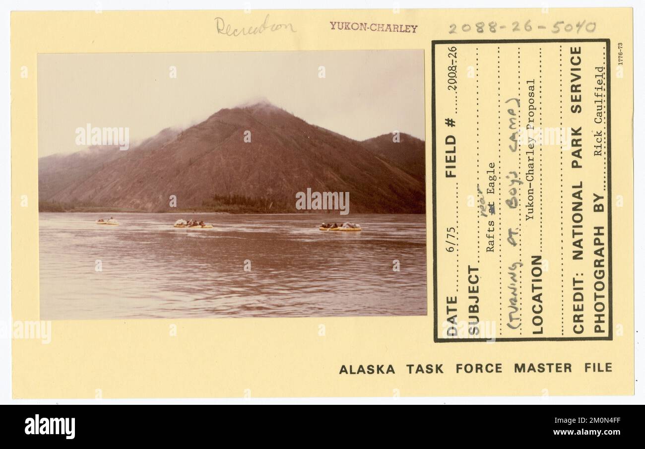 Zattere vicino Eagle (Turning Point ragazzi campo). Alaska Task Force fotografie Foto Stock