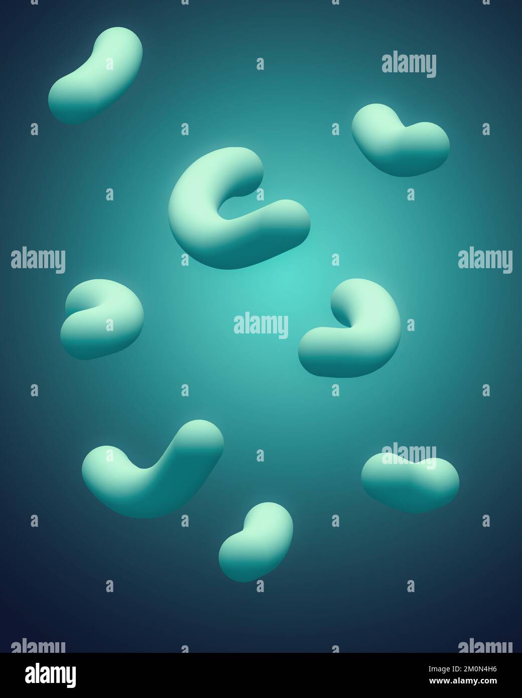 Sfondo astratto blu, arte digitale 3D Foto Stock