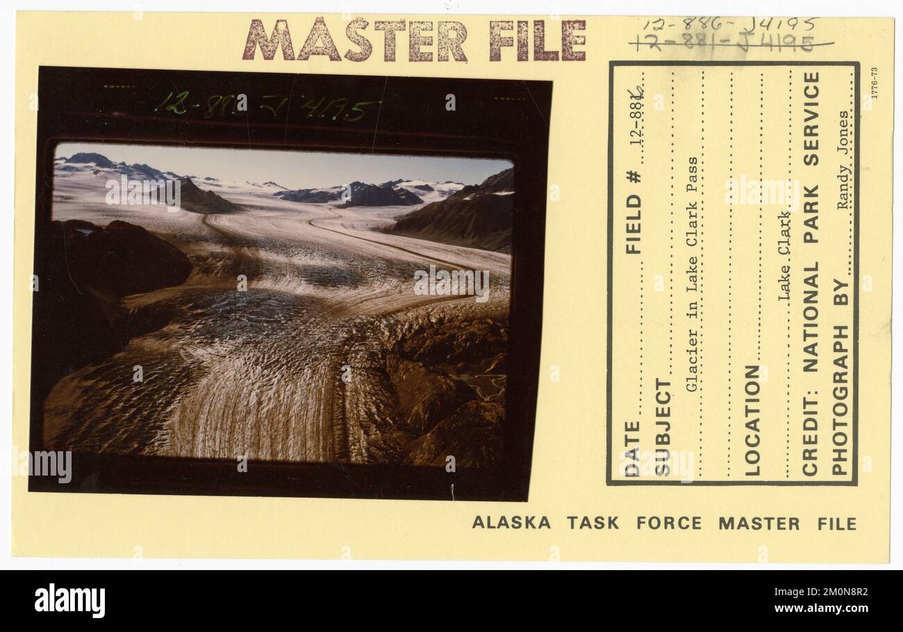 Ghiacciaio di Lake Clark Pass. Alaska Task Force fotografie Foto Stock