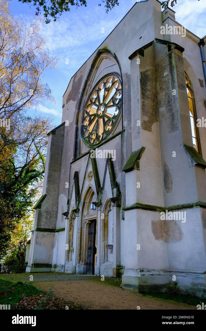 Rovine della chiesa di Wachau, Störmthal, vicino a Lipsia, Sassonia, Germania, Europa Foto Stock