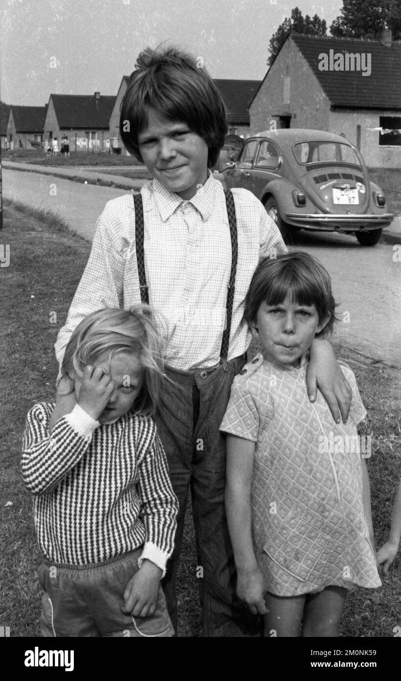 Bambini in un rifugio senza tetto su 20.6.1974 a Dortmund, Germania, Europa Foto Stock