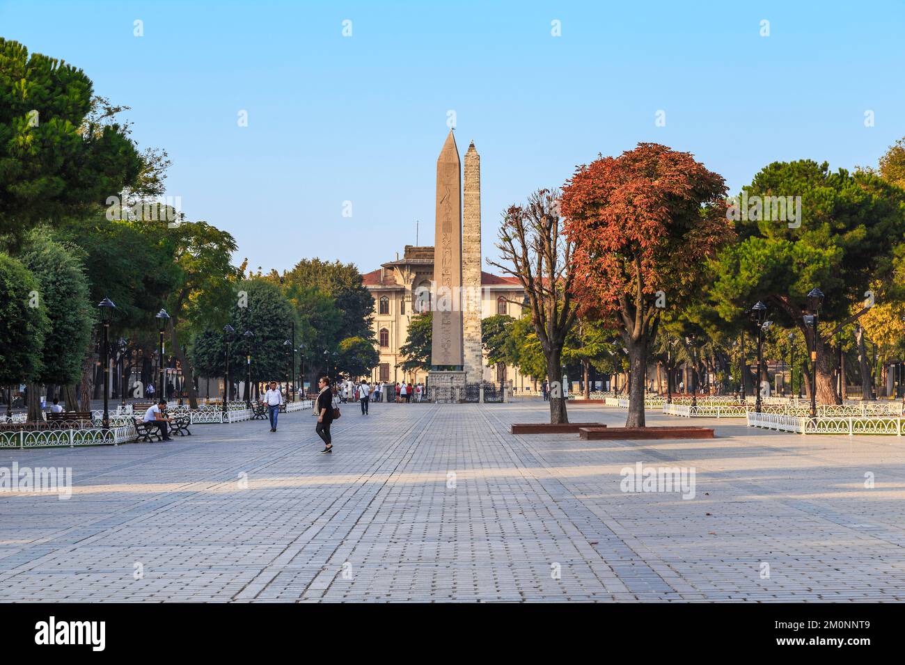 ISTANBUL, TURCHIA - 11 SETTEMBRE 2017: Si tratta di obelischi bizantini ed egiziani presso l'ex Ippodromo, Piazza Sultanahmet. Foto Stock