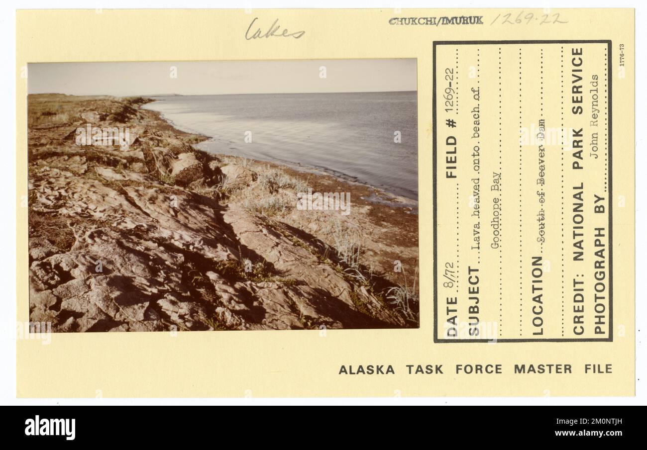 La lava si è addosta sulla spiaggia di Goodhope Bay. Alaska Task Force fotografie Foto Stock