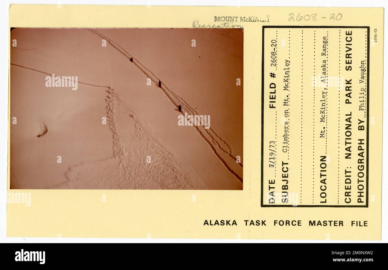 Arrampicatori sul Monte McKinley. Alaska Task Force fotografie Foto Stock