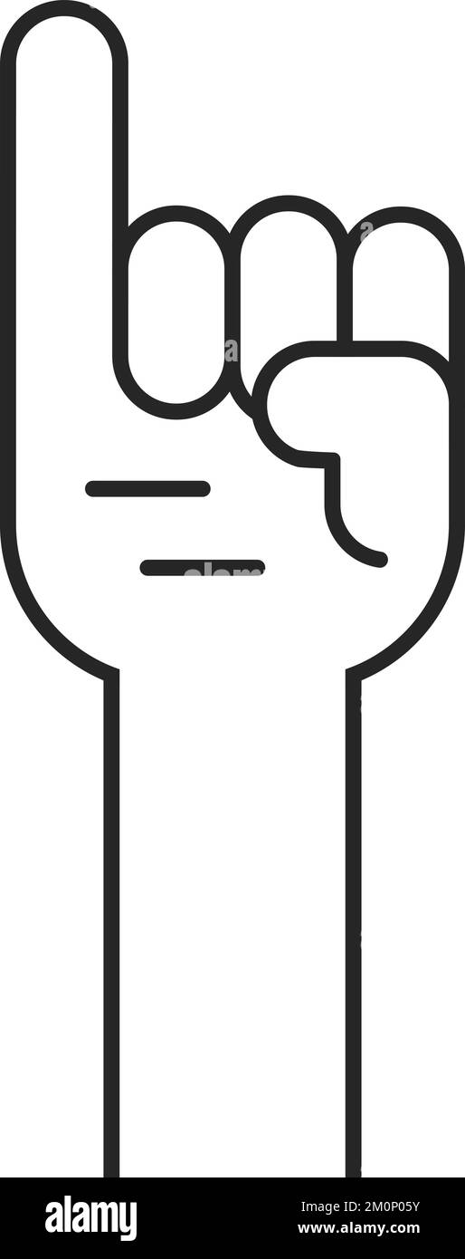 nero linea sottile pinky dito come promessa Illustrazione Vettoriale