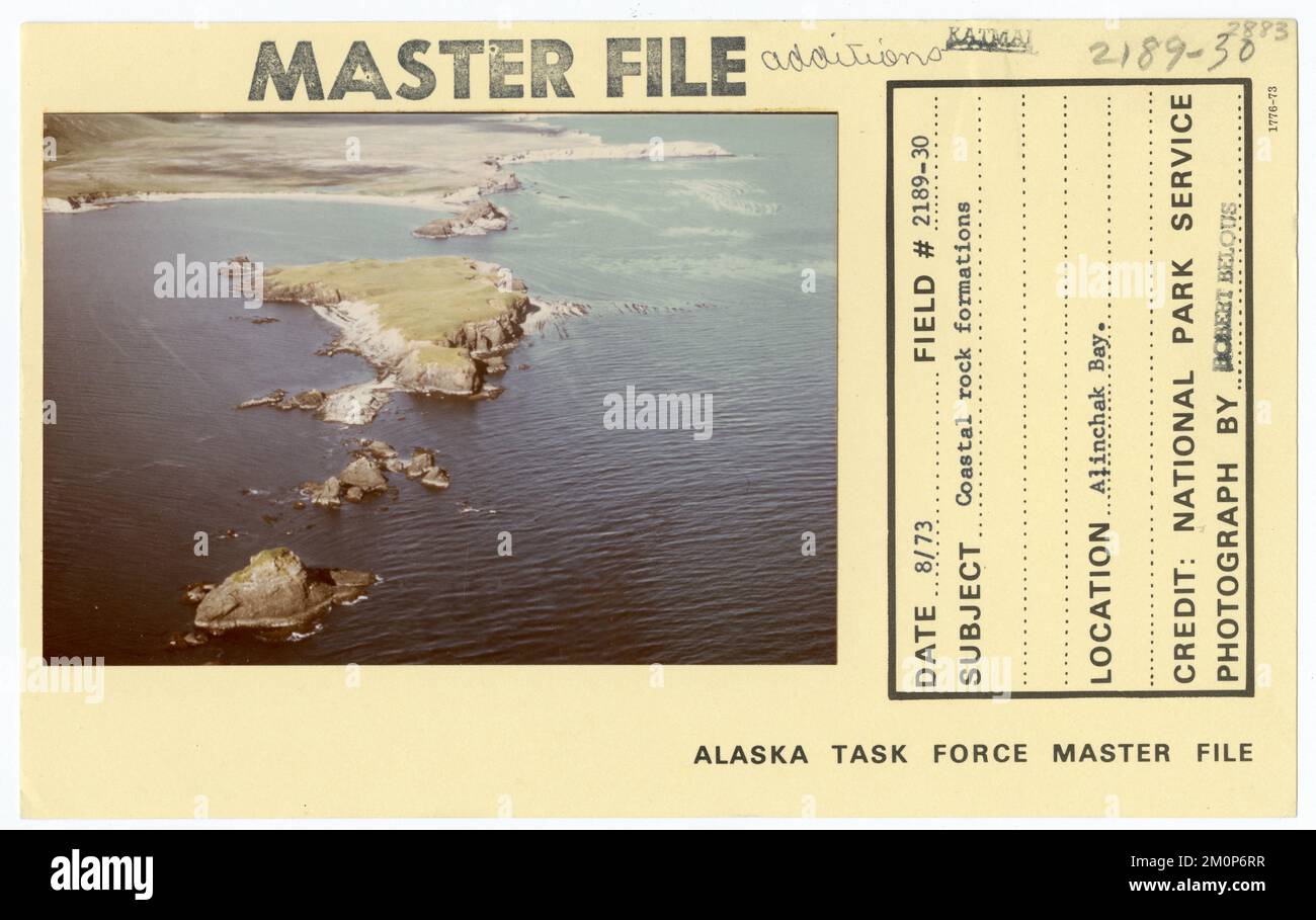 Formazioni rocciose costiere. Alaska Task Force fotografie Foto Stock