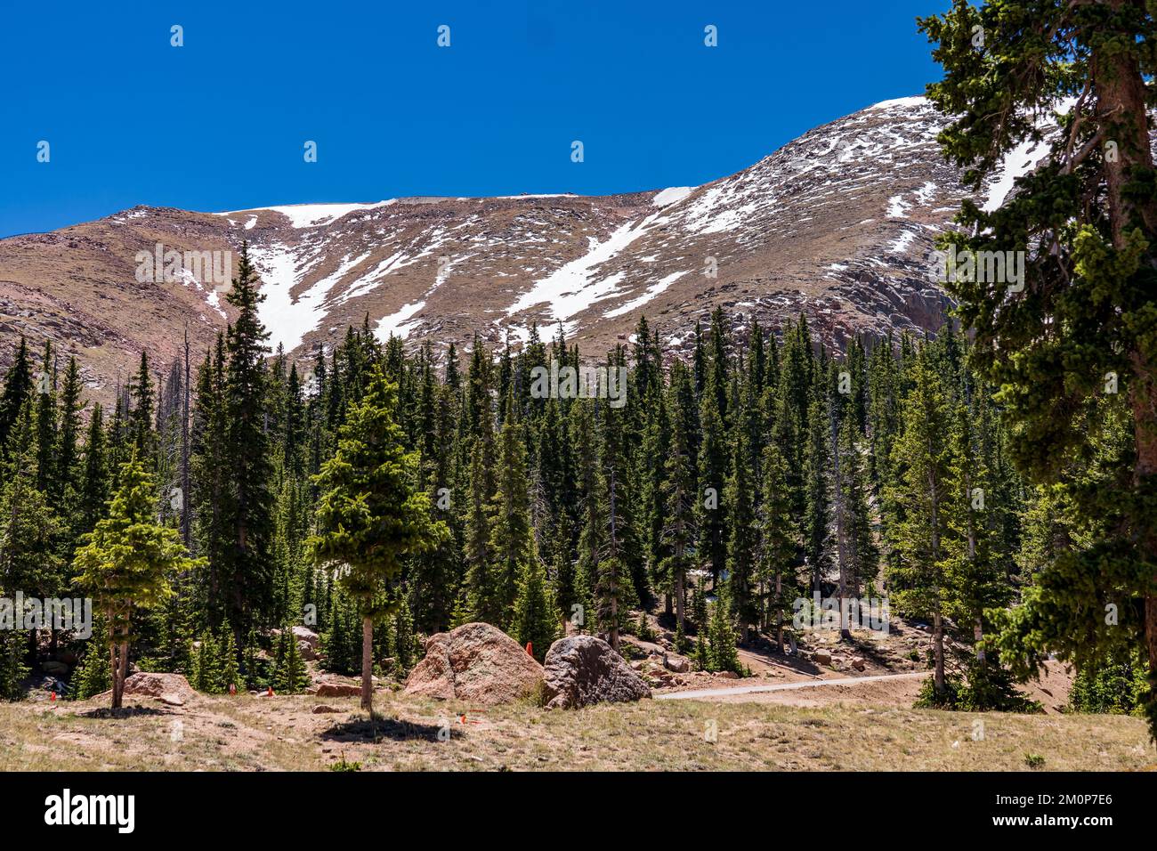 Pikes Peak, nel Colorado meridionale, è un monumento storico nazionale Foto Stock
