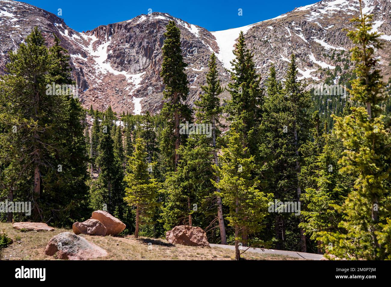 Pikes Peak, nel Colorado meridionale, è un monumento storico nazionale Foto Stock
