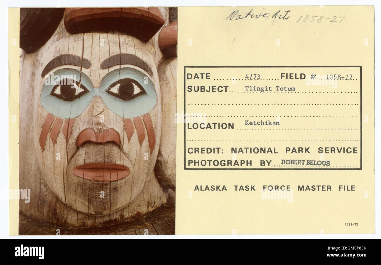 Tlingit Totem. Alaska Task Force fotografie Foto Stock