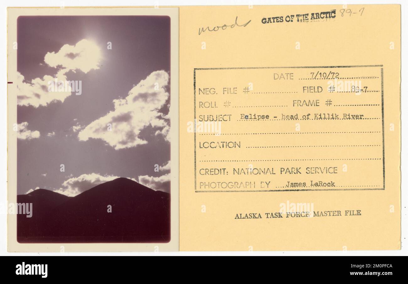 Eclipse - testa del fiume Killik. Alaska Task Force fotografie Foto Stock