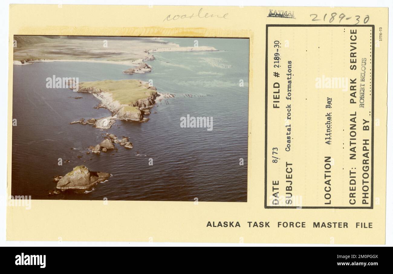 Formazioni rocciose costiere. Alaska Task Force fotografie Foto Stock